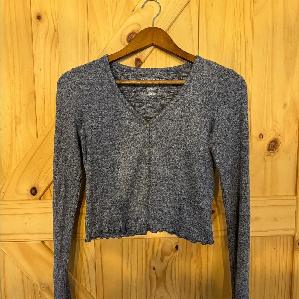 American Eagle Outfitters Heathered Gray Cardigan